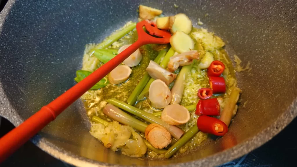 preparing the soup